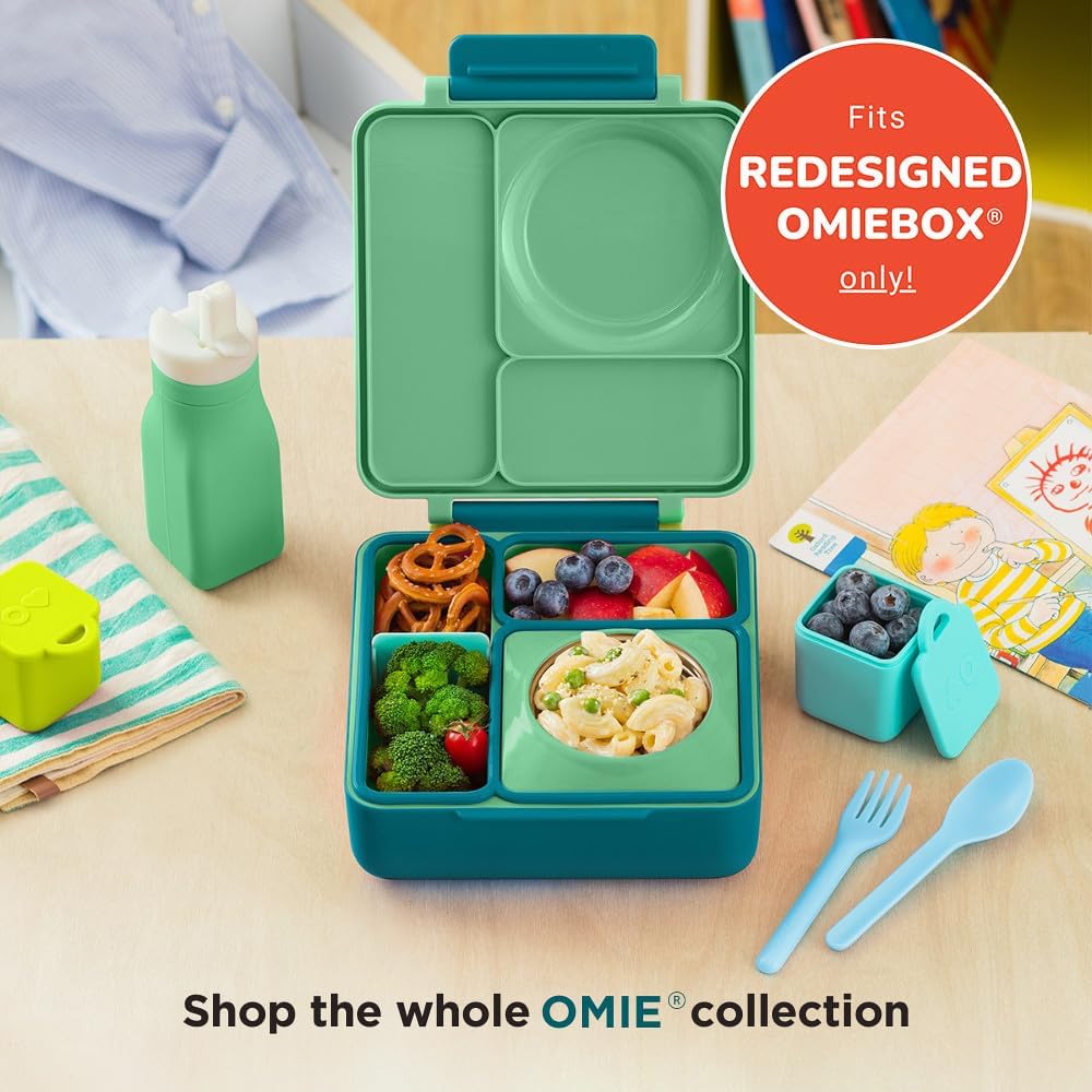Omie OmieBox Reusable Silicone Water Bottle - 8.7 oz, Straw Top, BPA-Free & Phthalate-Free, Leak-Proof (Green) (OmieBox Sold Separately) - Image 5