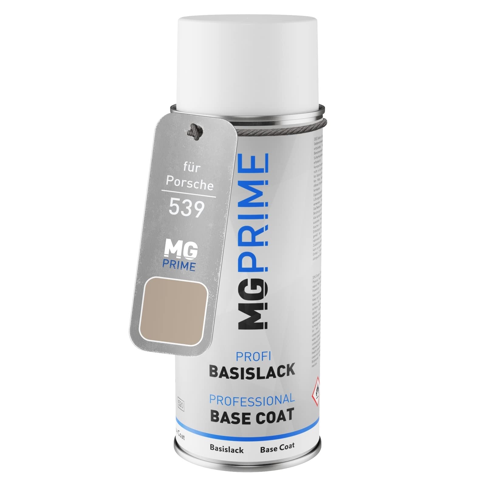 MG PRIME Car paint Spray can for Porsche 539 / S6 Weissgold Metallic/White Gold Metallic Base coat spray can 400ml