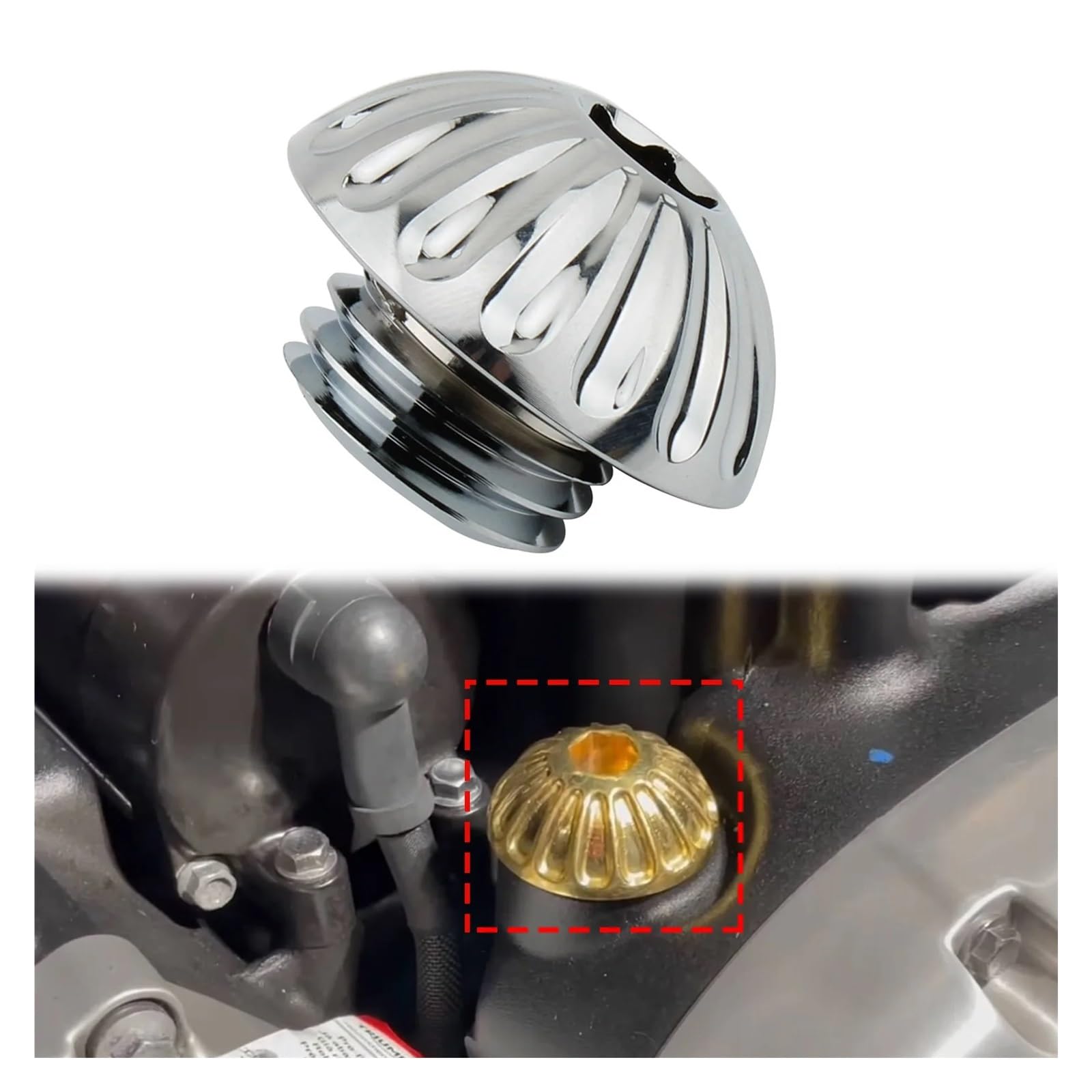 Tapón de llenado de Aceite de Motor para Triumph America, Bonneville y Scrambler. Tapa Decorativa para depósito de Gasolina de Motocicleta (Plateada-a).