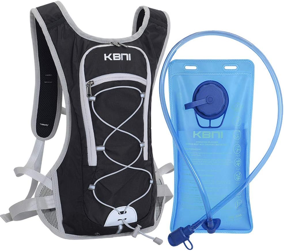 KBNI Hydration Backpack with 2L Water Bladder for Women Men Kids Doing Outdoor Running, Hiking, Camping, Skiing, Cycling