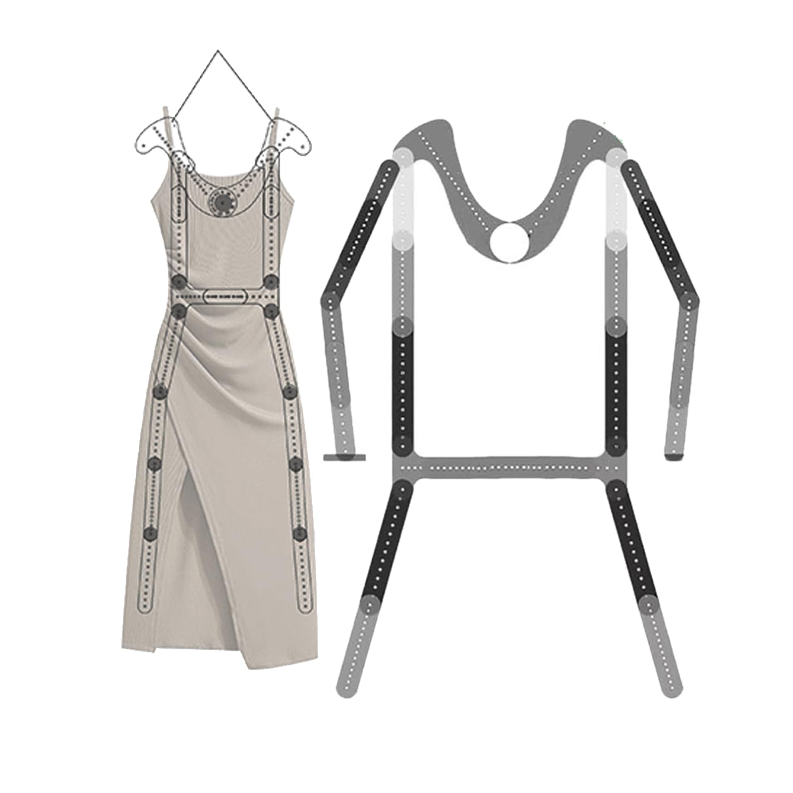 Eiwitany Plastic Mannequin Hanger for Clothes - Rotatable Shoulders, Spliceable Design, for Photography, Retail Displays, and Clothing (female)