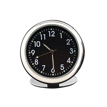 idain Car Dashboard Clock - Mini Vehicle Clock Decoration Air Vent Cilp (Black, Point Luminous)