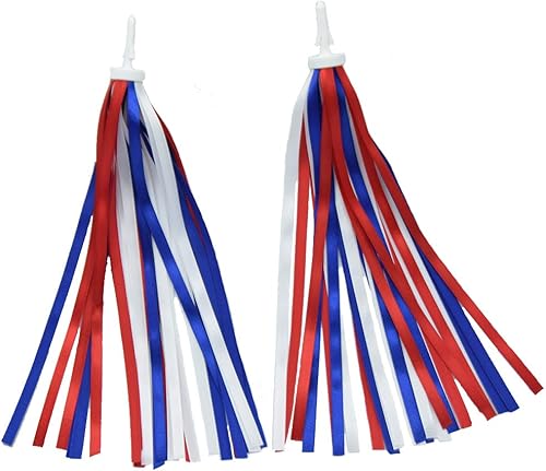 catin Cinta patriótica para bicicleta, color rojo, blanco y azul, borlas, decoración de bicicleta del 4 de julio, para manillar de bicicleta,