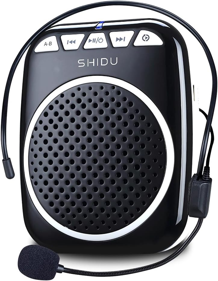 Portable Voice Amplifier, Shidu Voice Amplifer with headset microphone voice amplifier for teachers, Coacher, Tour Guides, Sales Promoters and more