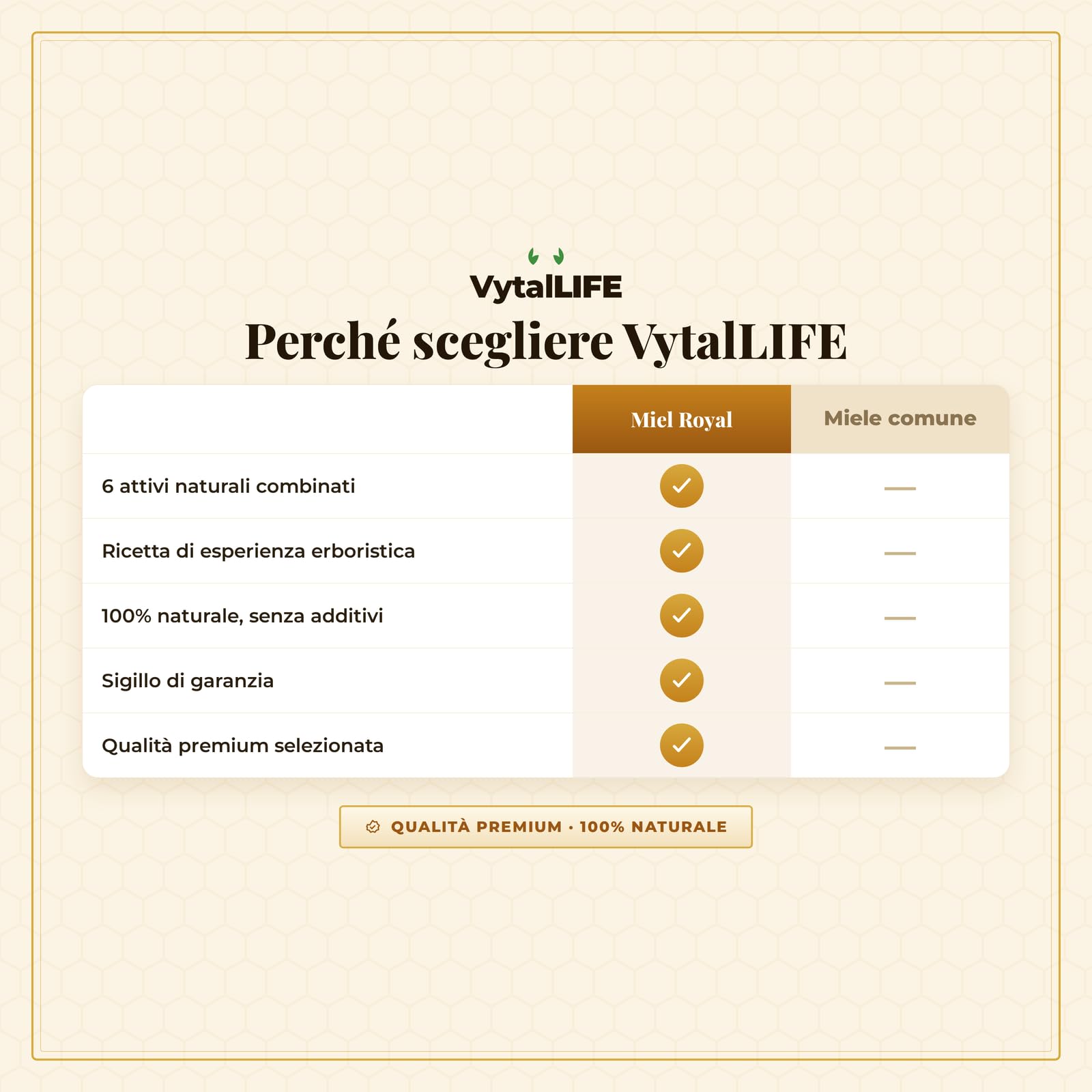 Miele Afrodisiaco VytalLIFE per Uomo | Miele Puro con Ginseng, Maca e Pappa Reale | Per Chi Cerca Testosterone Uomo, Libido e Vitalità 100% Naturale | Royal Honey Per Una Routine Naturale Di Vitalità