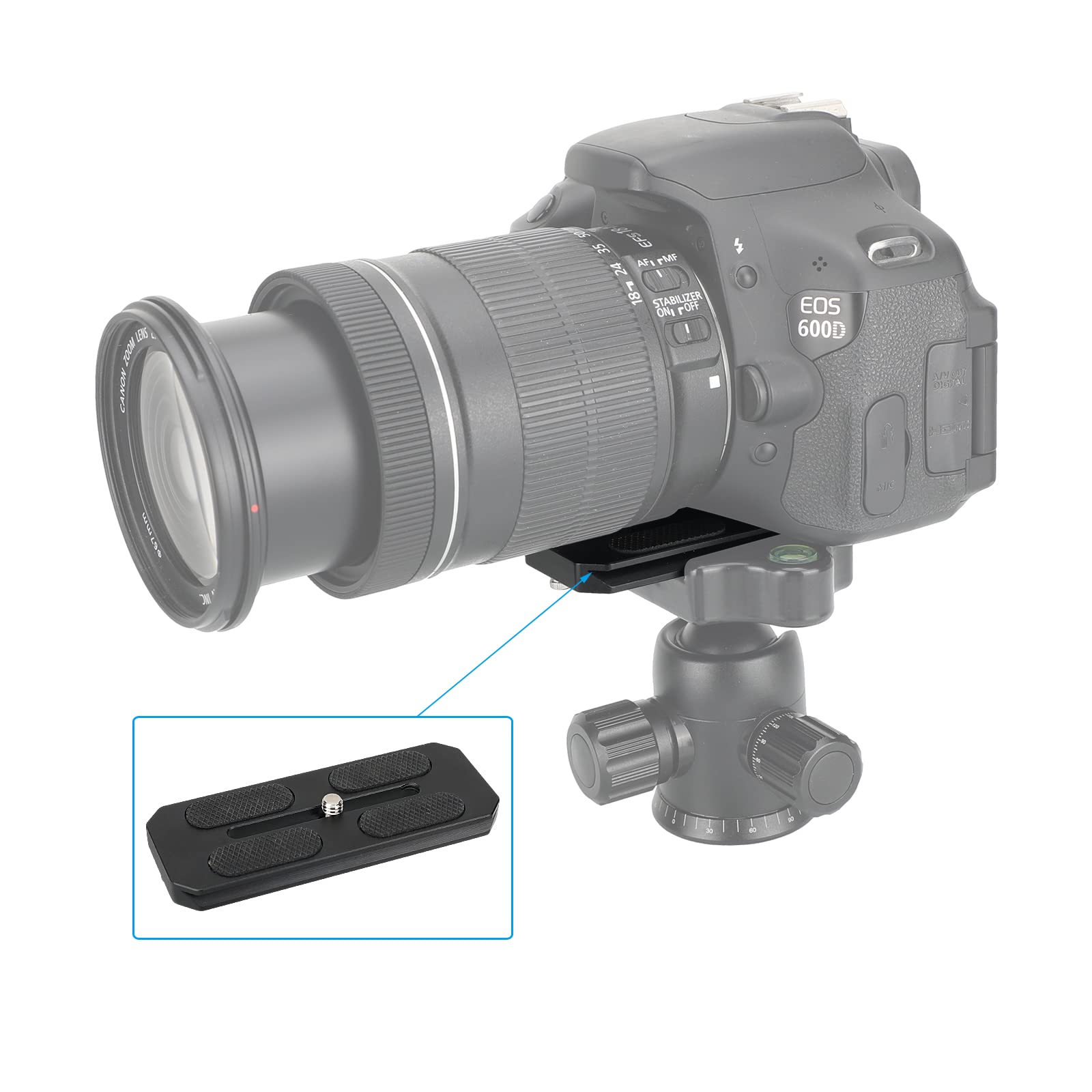 Kit Piastra A Sgancio Rapido CAMVATE Con Adattatore Base A Slitta - Per Treppiedi Manfrotto - Foto 5