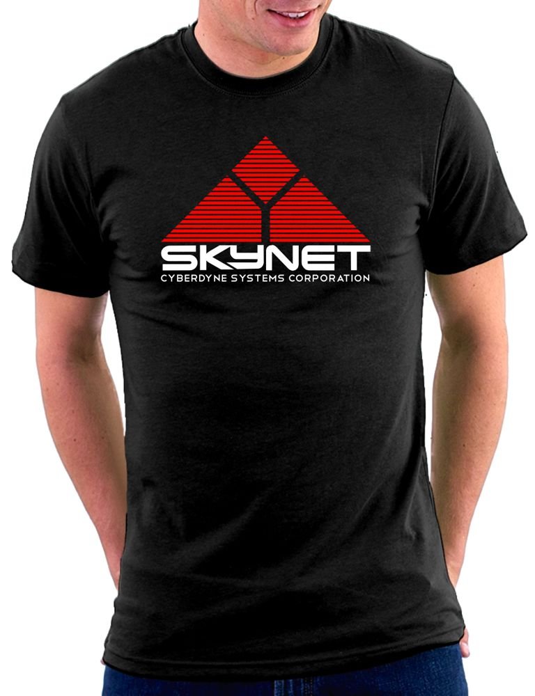 Million Nation Men's Black Terminator Skynet T-Shirt, Large, L
