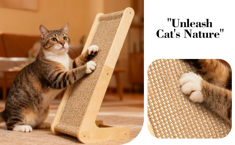 Rascador para gatos 2 en 1 con bases de sisal reemplazables miniatura 7