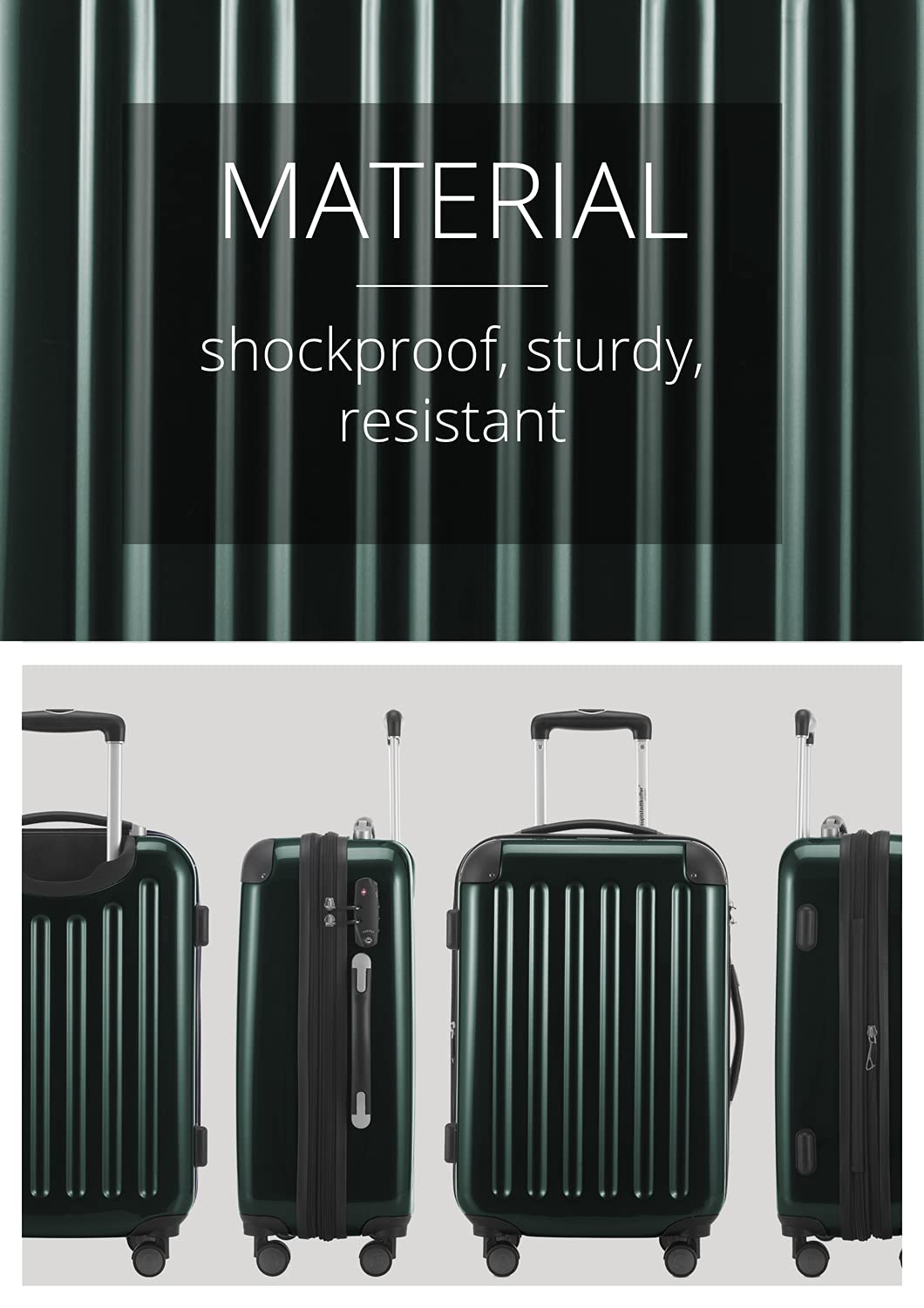 Hauptstadtkoffer Alex Tsa R1, Luggage Carry On Unisex, Verde Foresta, 55 cm