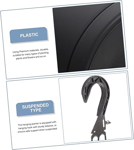 Miniatura 5 de DOITOOL Macetas de plástico para exteriores, 3 piezas, para exteriores, para mujer, decoración de plantas de interior, valla, cubo, macetas, agujero