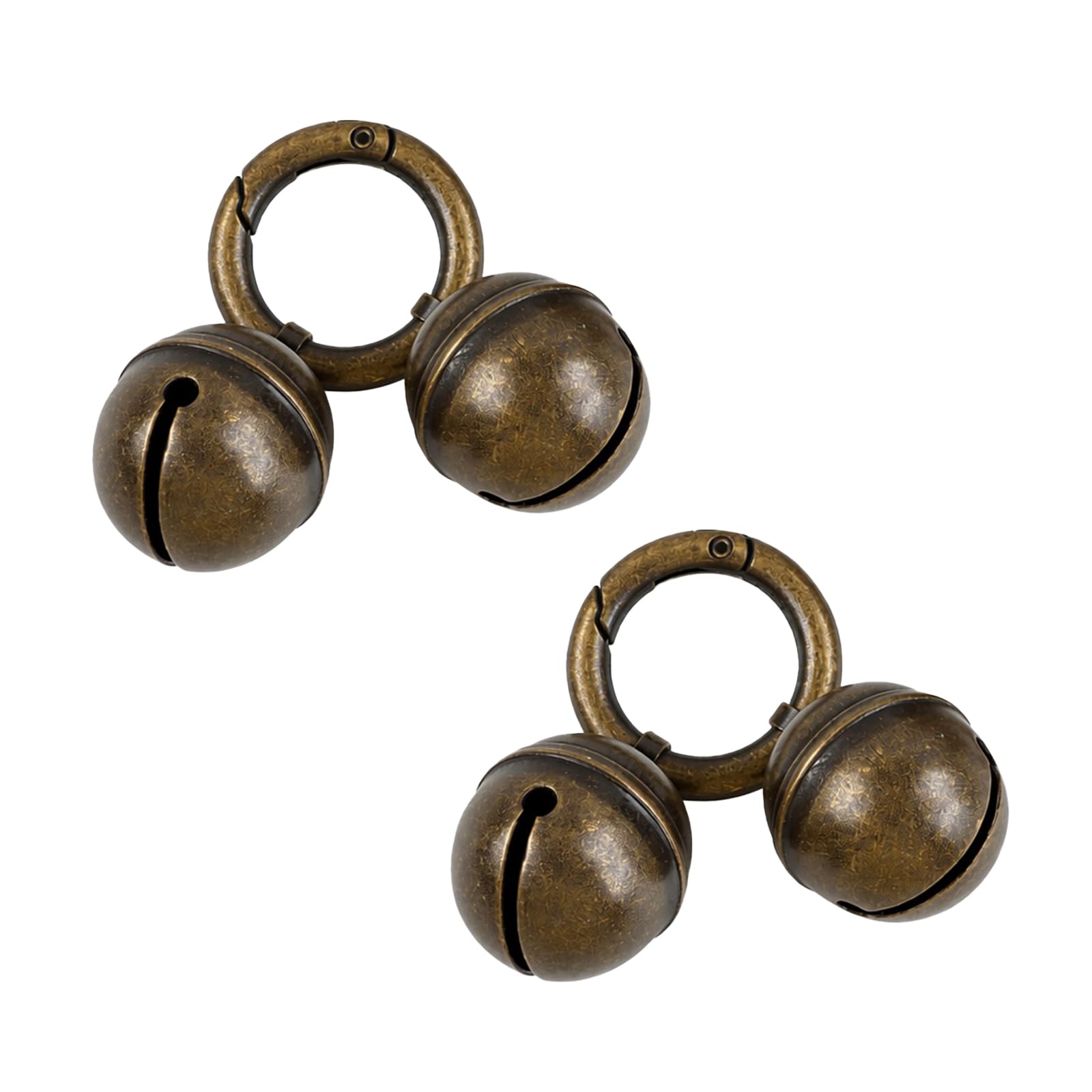 Elovara 2Pcs Vintage Copper Pet Collar Bells, Quick Clip Loud Tracking Bell