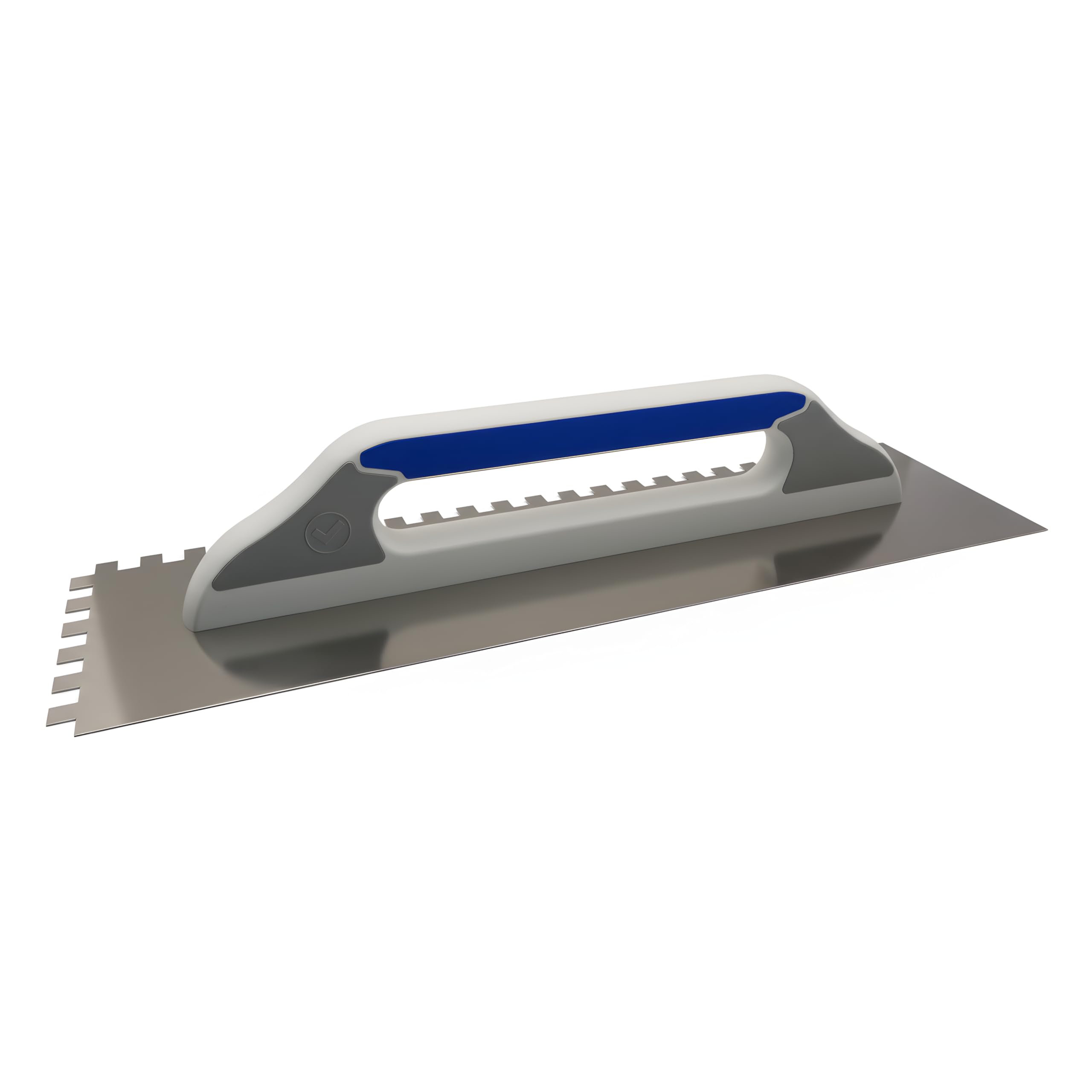 DEWEPRO® Platoir Suisse - Truelle Lisseuse Suisse - Platoir à Enduit - Truelle de Lissage - Acier Inoxydable 480x130mm – Denté : 10 x 10 mm - Manche de Haute Qualité à 3 Composants