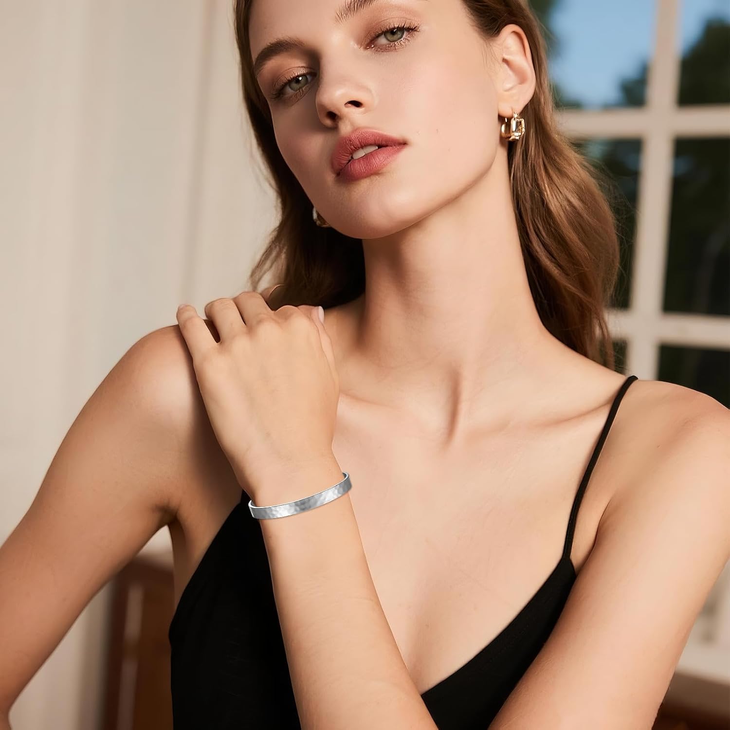 OIDEA Women's Inspirational Cuff Bracelet: Silver Tone Stainless Steel Motivational Open Engraved Cuff Bangle Jewelry Gifts for Daughter Sisters Moms and Friends - Image 2