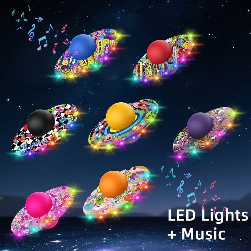 Anby Colorful LED Light Up Pogo Ball with Music - Fun Balance Trick Bounce Board Jumping Ball Toy for Kids, Perfect for Outdoor & Indoor Play, Gift for Boys and Girls Up to 200 lbs Easter (red)