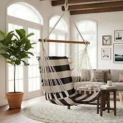 Cadeira de balanço suspensa rede de teto Cor:Marrom com cru xadrez
