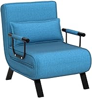 Vista 41 de KOMFOTT Sofá cama convertible 4 en 1 plegable con respaldo ajustable de 6 posiciones, tumbona tapizada con almohada extraíble, sofá reclinable