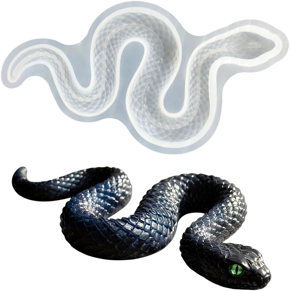 3D Snake Silicone Mold for Resin Casting, Large Animal Epoxy Mold for DIY Crafts, Home Decor (Snake)