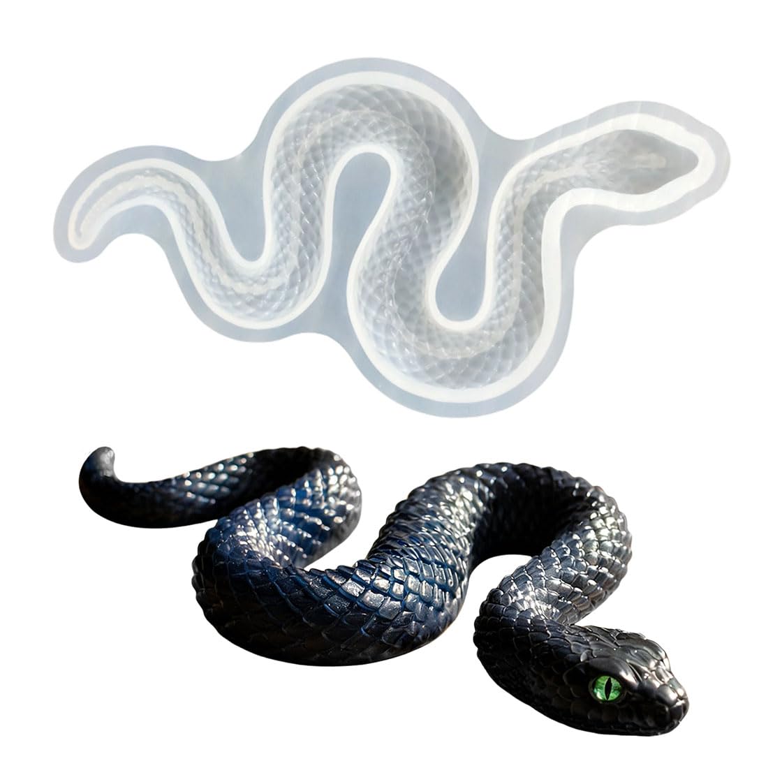 3D Snake Silicone Mold for Resin Casting, Large Animal Epoxy Mold for DIY Crafts, Home Decor (Snake)
