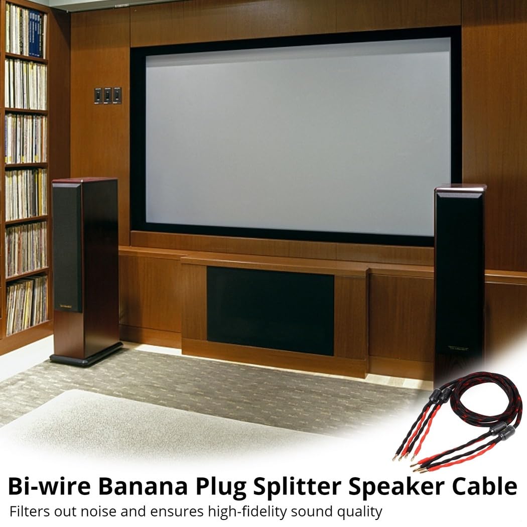 Dwuprzewodowy kabel głośnikowy, 2 pary kabli głośnikowych z 16 pozłacanymi wtyczkami bananowymi, dwuprzewodowy kabel rozdzielający o wysokiej wierności do karaoke, KTV, wydajność