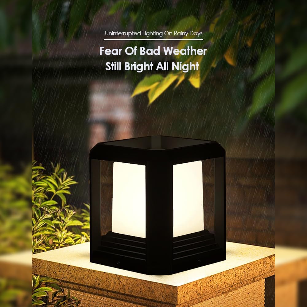 Outdoor Post Lights,Fits 5.91"x5.91"x6.34" Wooden Fence Deck Patio Garden, LED Lamp Post Waterproof Lantern 13W 3000K Modern Black Outdoor Column Lamps ETL certificated…