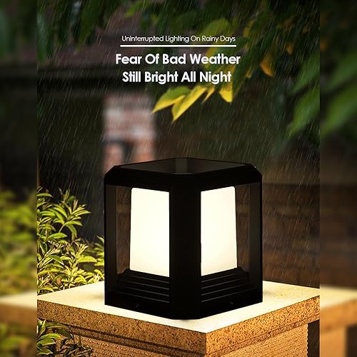 Miniatura 2 de Luces de poste para exteriores, se adapta a 5.91 x 5.91 x 6.34 pulgadas, valla de madera para patio, jardín, farol LED impermeable de 13 W, 3000 K,