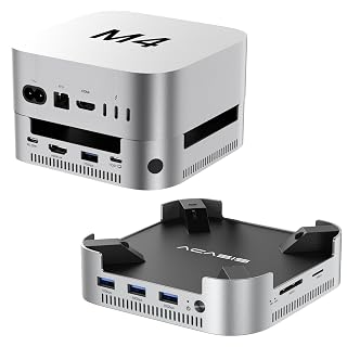 ACASIS Mac mini M4 Dock & Ständer mit Dual-Bay NVMe SSD-Gehäuse, Aluminium-HDMI-Hub für Mac mini M4 und M4 Pro 2024, 4K60Hz HDMI, 4 x 10G USB A, PD 30W, SD/TF, unterstützt SSD B+M M-Key (M001-New) - Amazon product rated Grade A
