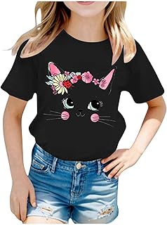 Camiseta Básica Infantil de Moda para Uso Diario Color sólido básico Corte Holgado cómodo Diseño Cuello Redondo Lindo Ropa Casual Verano con Linda Actividades Escolares