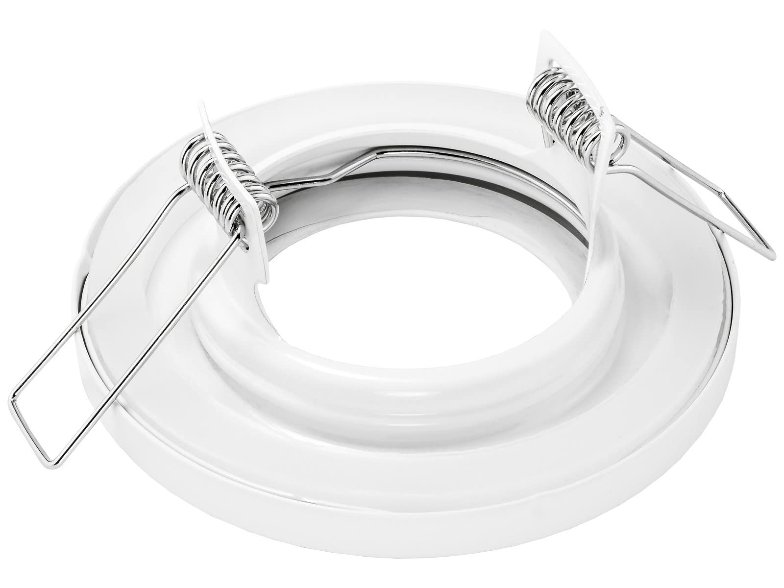 linovum 10x Feuchtraum Einbaustrahler Rahmen flach - Einbaurahmen IP65 weiß rund mit GU10 Fassung für Bad, Dusche & Aussen