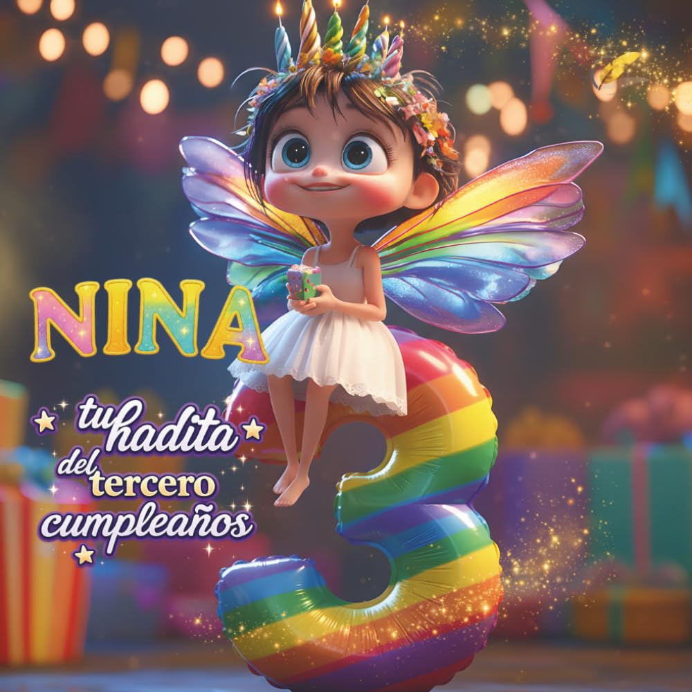 NINA, TU HADITA DEL TERCER CUMPLEAÑOS: Libro personalizable para niños y niñas de 3 años – Regalo original para el tercer cumpleaños y recuerdo del tercer año de vida.
