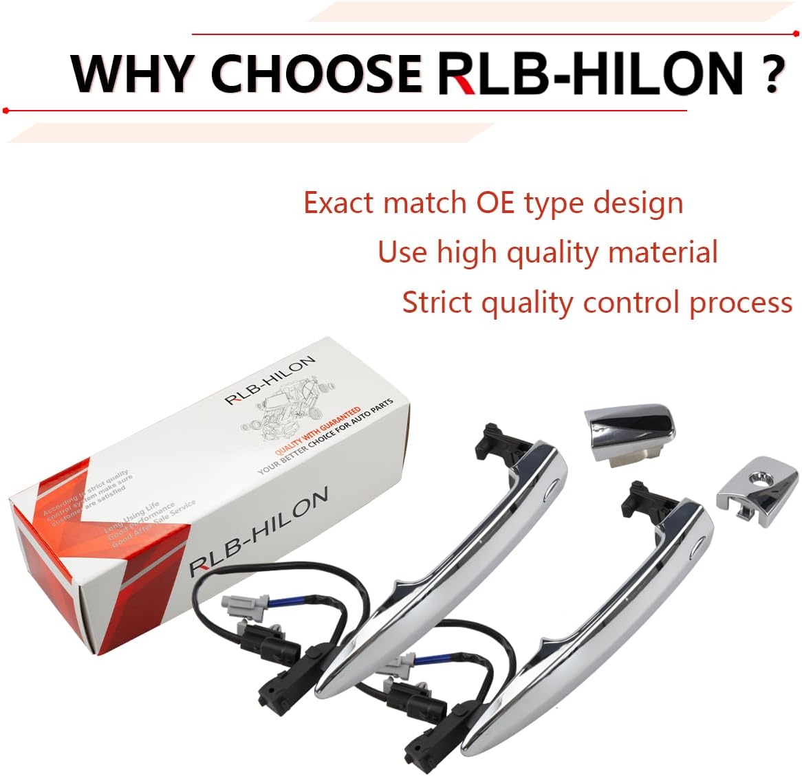 RLB-HILON Exterior Door Handle Compatible with Nissan Sentra 2013-2018 | for Murano Maxima 2009-2014 | for Leaf 2011-2017