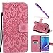 Produktbild COTDINFOR Samsung Galaxy Note 5 Prime Protective Standing Hülle Elegant PU Tasche Leder Flip Schutzhülle im Bookstyle Kartenfächer Magnet Etui Schale für Samsung Galaxy Note 5 Pink Sunflower KT