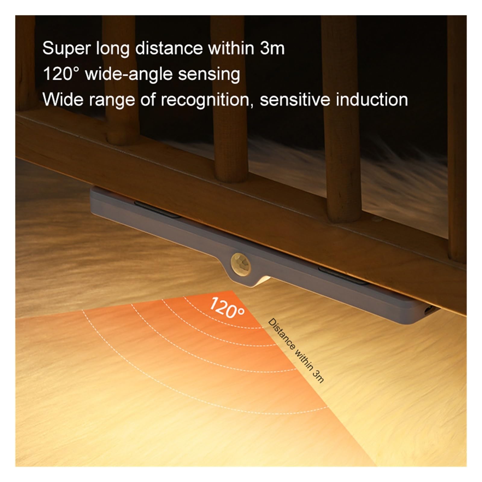 Luci Sotto Mobile Luce Notturna A LED Smart Motion Senso Lampada Da Comodino Notte Con Attenuazione Wireless Ricarica USB Camera Letto Armadietto Cucina Lampade Notturne(Warm Light)