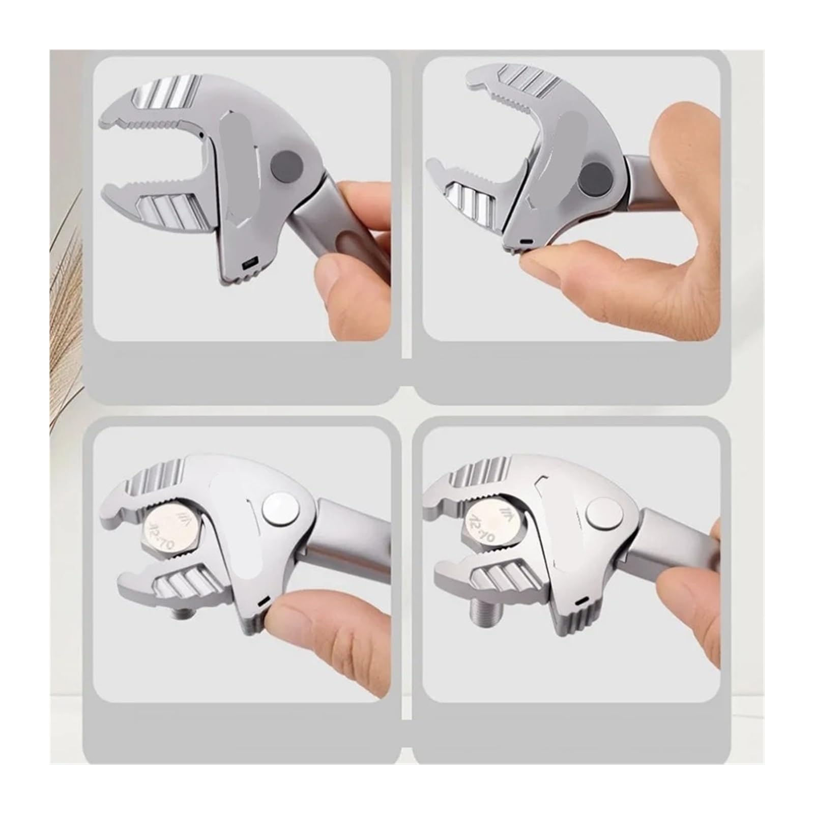 Pinza a Pappagallo Chiave industriale for artigli di granchio for impieghi gravosi Strumento a ganascia larga con cricchetto autoregolante for la produzione tubazioni automobilistiche(M)