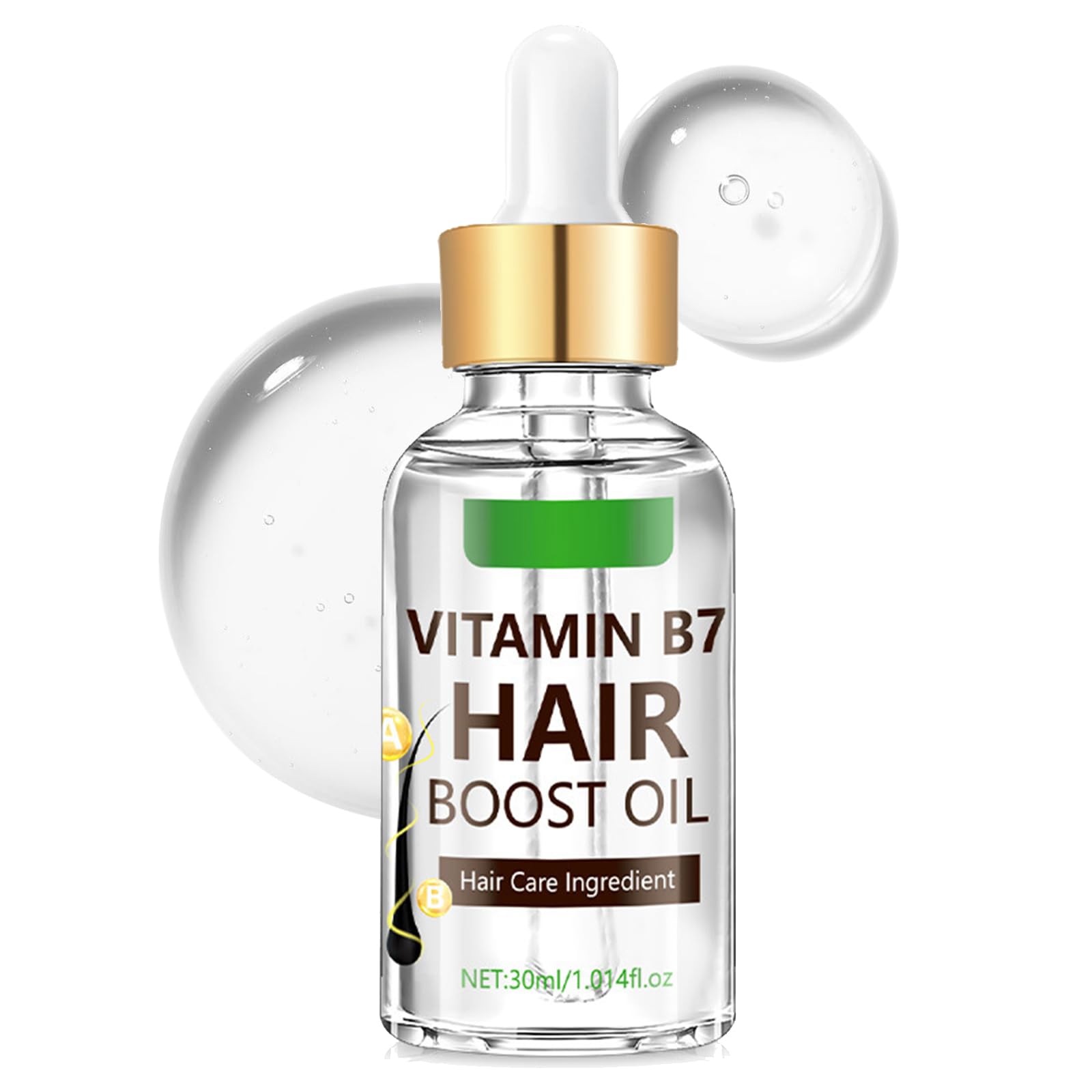 Vitamin B7 Hair Boost Oil,Moisturizing & Strengthening Hair Oil for Dry Damaged Hair | Long-Lasting Nourishing,Enhanced Texture,Makes Hair Smooth Split-Free Shiny / 2PCS