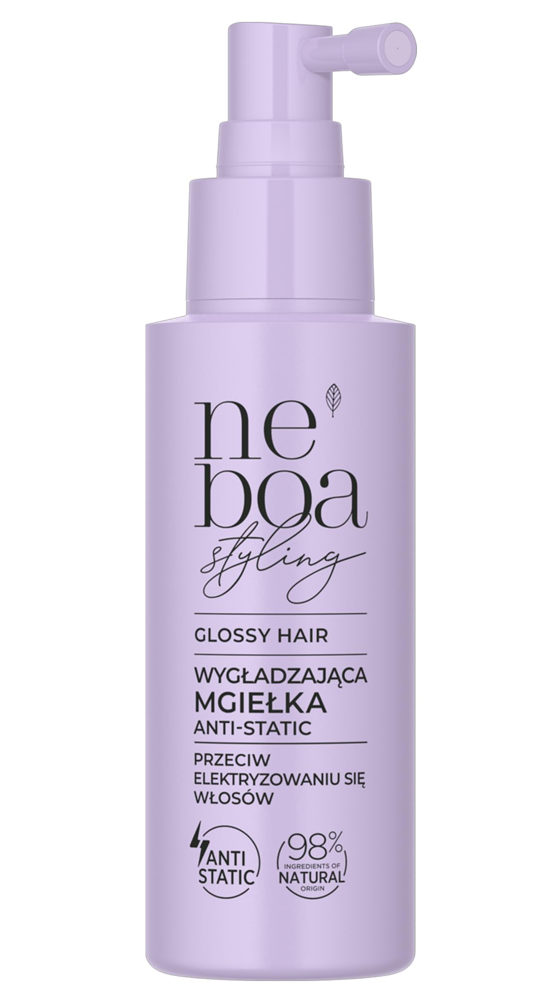 Neboa Styling, Wygładzająca Mgiełka do Włosów, Przeciw Elektryzowaniu, 98% Składników Naturalnych 100 ml