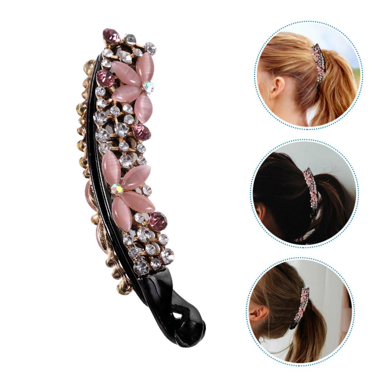 Healeved Sets Elegante Bananen-haarspangen Funkelnde Strasssteine ​​haarschmuck Für Frauen Dicke Pcs