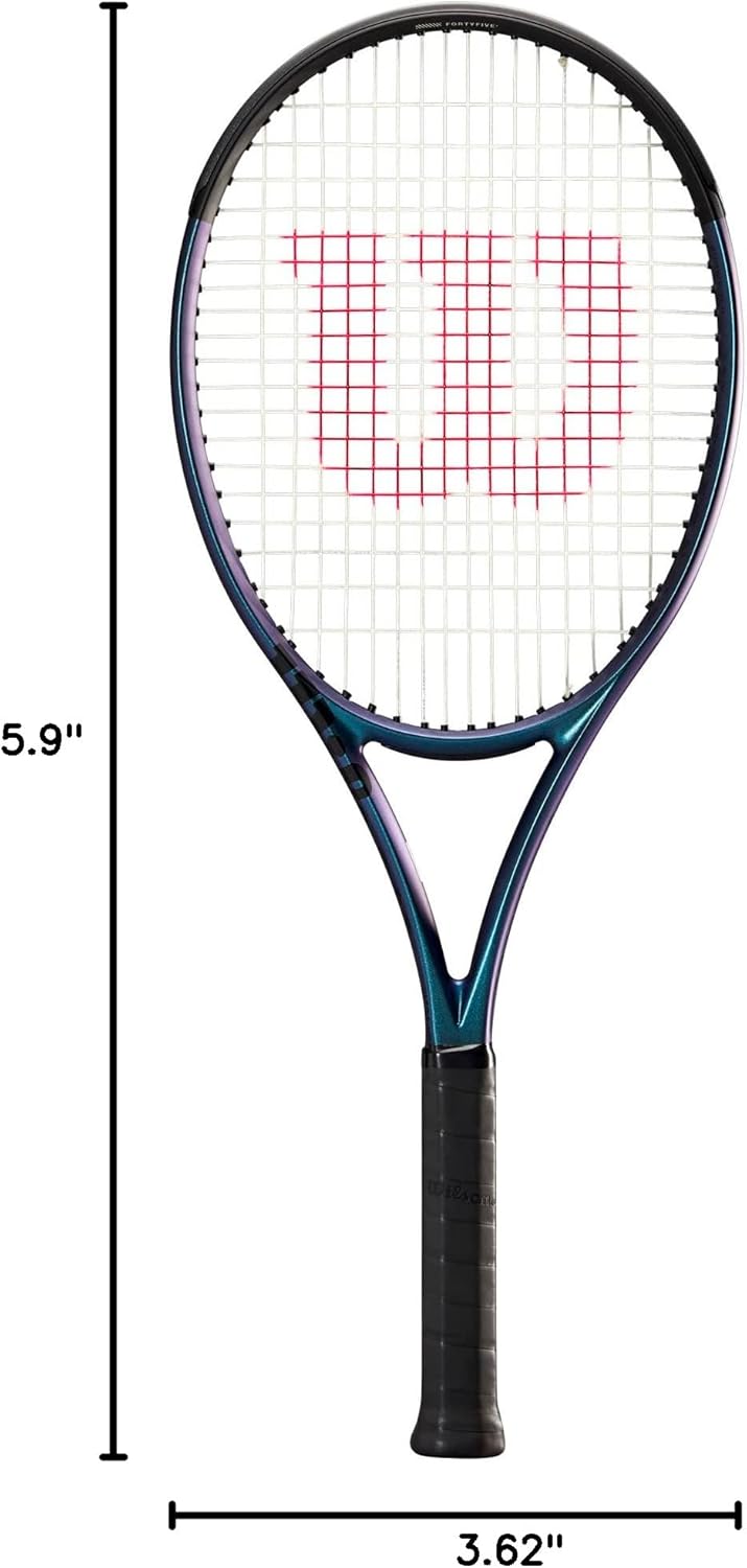Wilson Ultra 100 v4.0 Performance Tennis Rackets, Strung with Sensation 16 Natural at Mid Range Tension