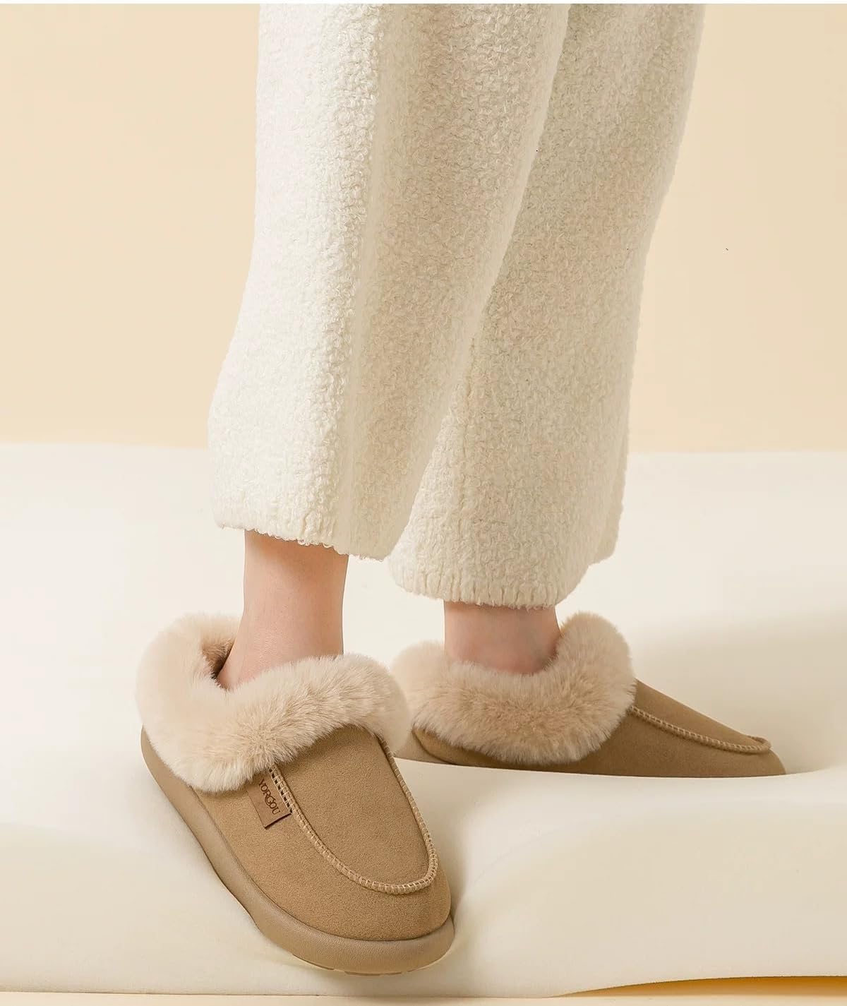 Fuzzy House Slippers for Women Non-Slip House Shoes, Plush Faux Shearling Lining Slippers Indoor or Outdoor - Image 2