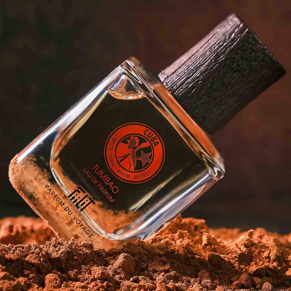 TUMBAO CUBA naturalna woda perfumowana 50 mL - FiiLiT perfumy podróżne - mieszane - Dla kobiet i mężczyzn - Spray wielokrotnego ładowania - Cytryna zielony tytoń Piripiri Vetiver - Pikantne drewno
