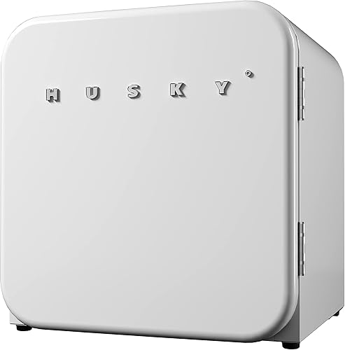 Husky Mini refrigerador retro con capacidad de 1.5 pies cúbicos43 L, mini refrigerador de encimera con puerta reversible, mini refrigerador retro