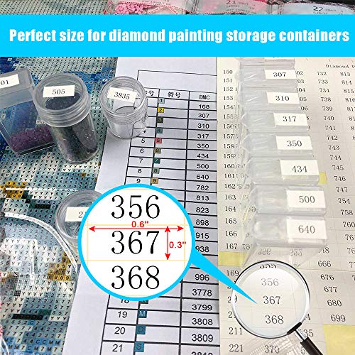 Diamond Painting Accessories Tools Kits Labels For Storage Containers Art Jars Compartmented Box, 455 Color Number Stickers Decals, Diy Diamond Painting Art Supplies For Adults (2 Sheets) #TOP3