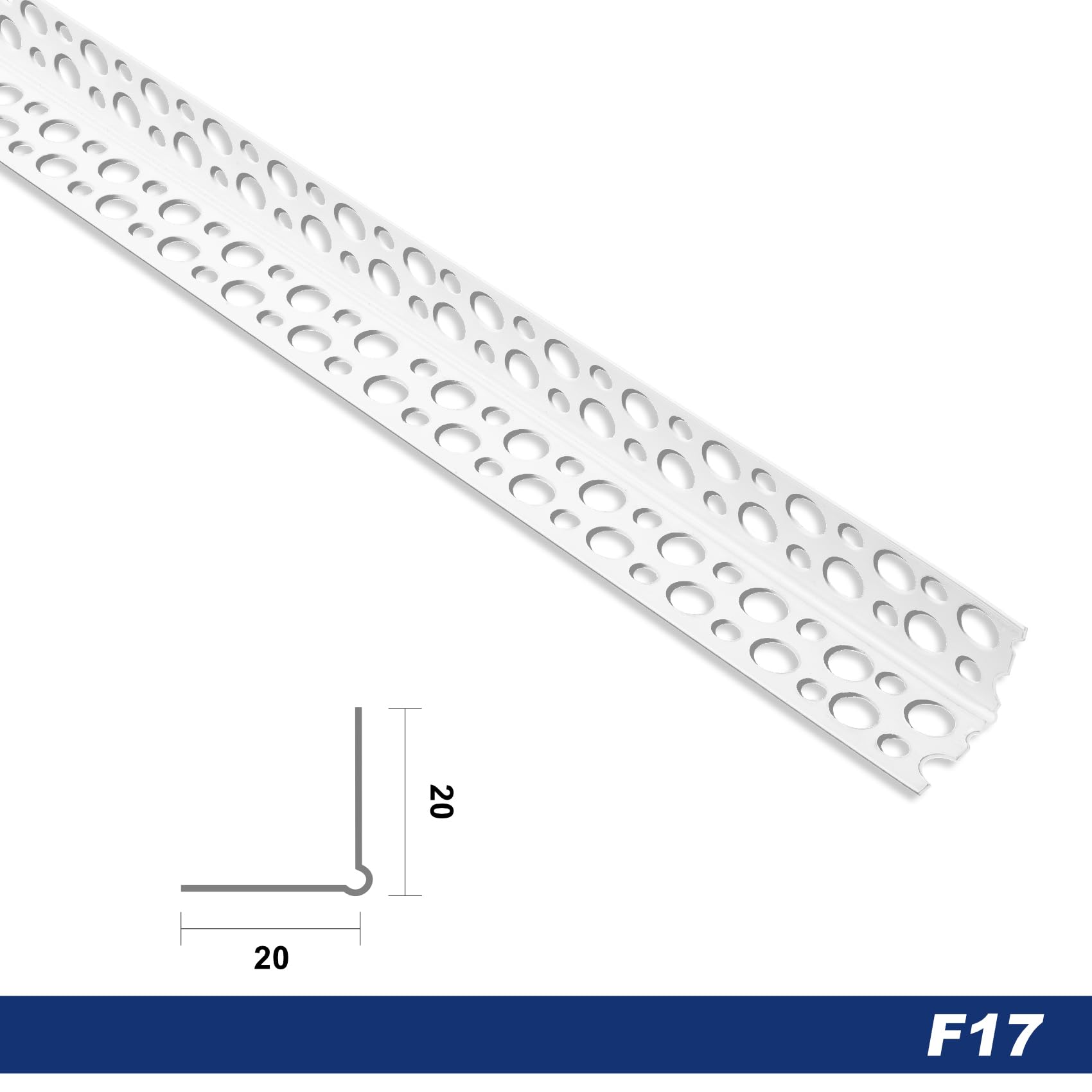 30 metri | Rotaie d'angolo per cartongesso PVC 90° | Effector | Angolo F17