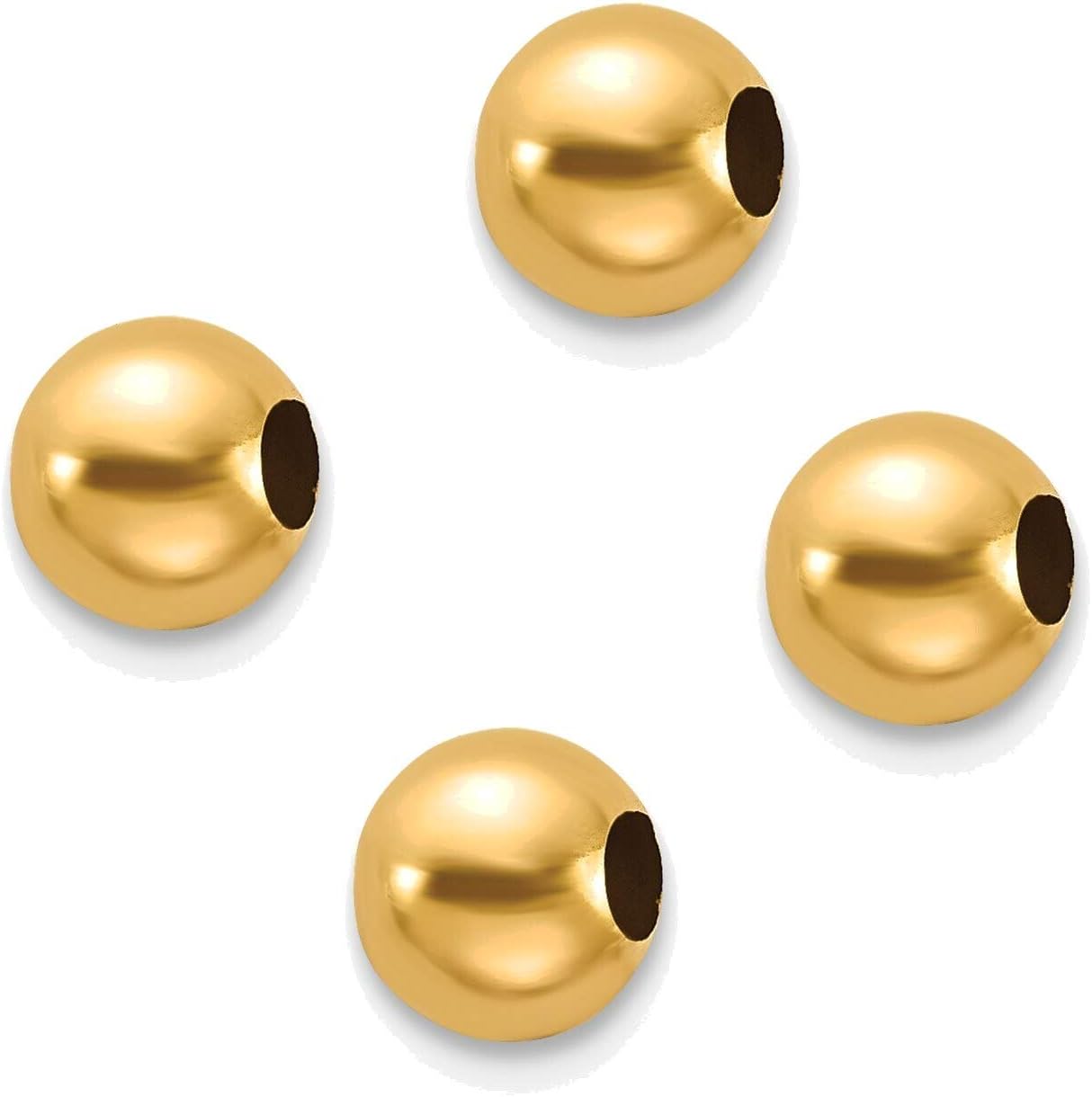 Bonyak Jewelry14k Set of 4, 4mm Spacer Beads in 14k Yellow Gold