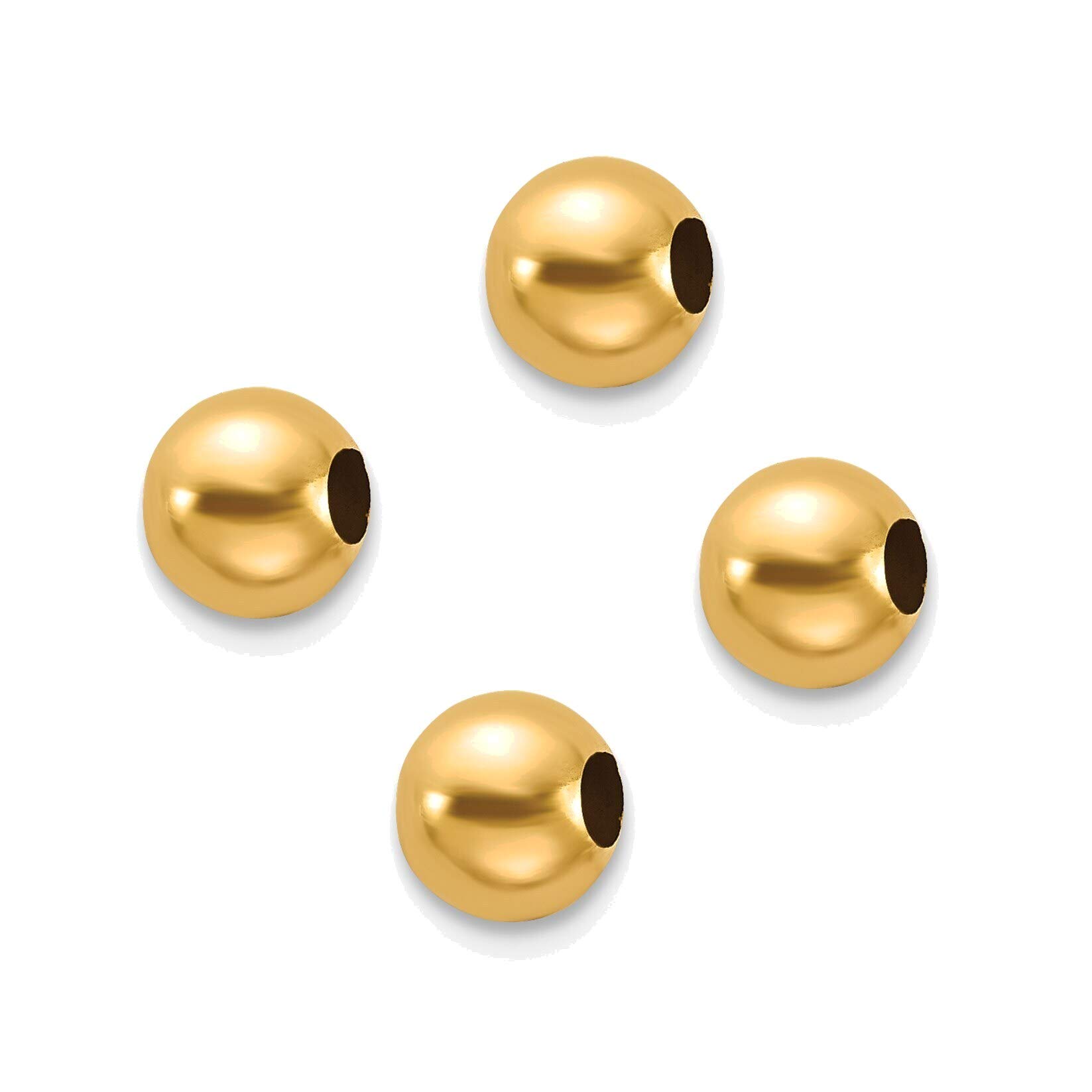 Bonyak Jewelry14k Set of 4, 4mm Spacer Beads in 14k Yellow Gold