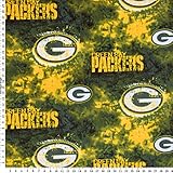 NFL Green Bay Packers Liquid Blue Football Print Fleece Fabric By the Yard