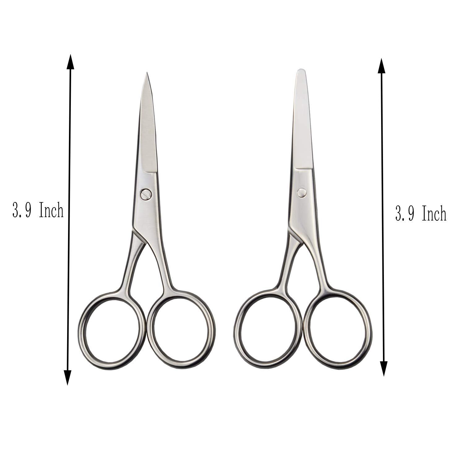 Juego de 4 tijeras para barba, tijeras de aseo para hombres y bigotes, peines para barba con bolsa de almacenamiento