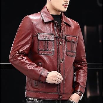 Amazon.com: YMGSCC Men's Leather Jacket Outerwear Short Casual