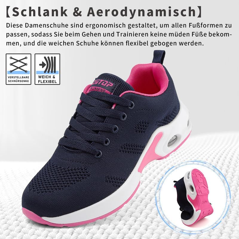 Running sneakers femme avec amorti d'air pour un confort de course absolu