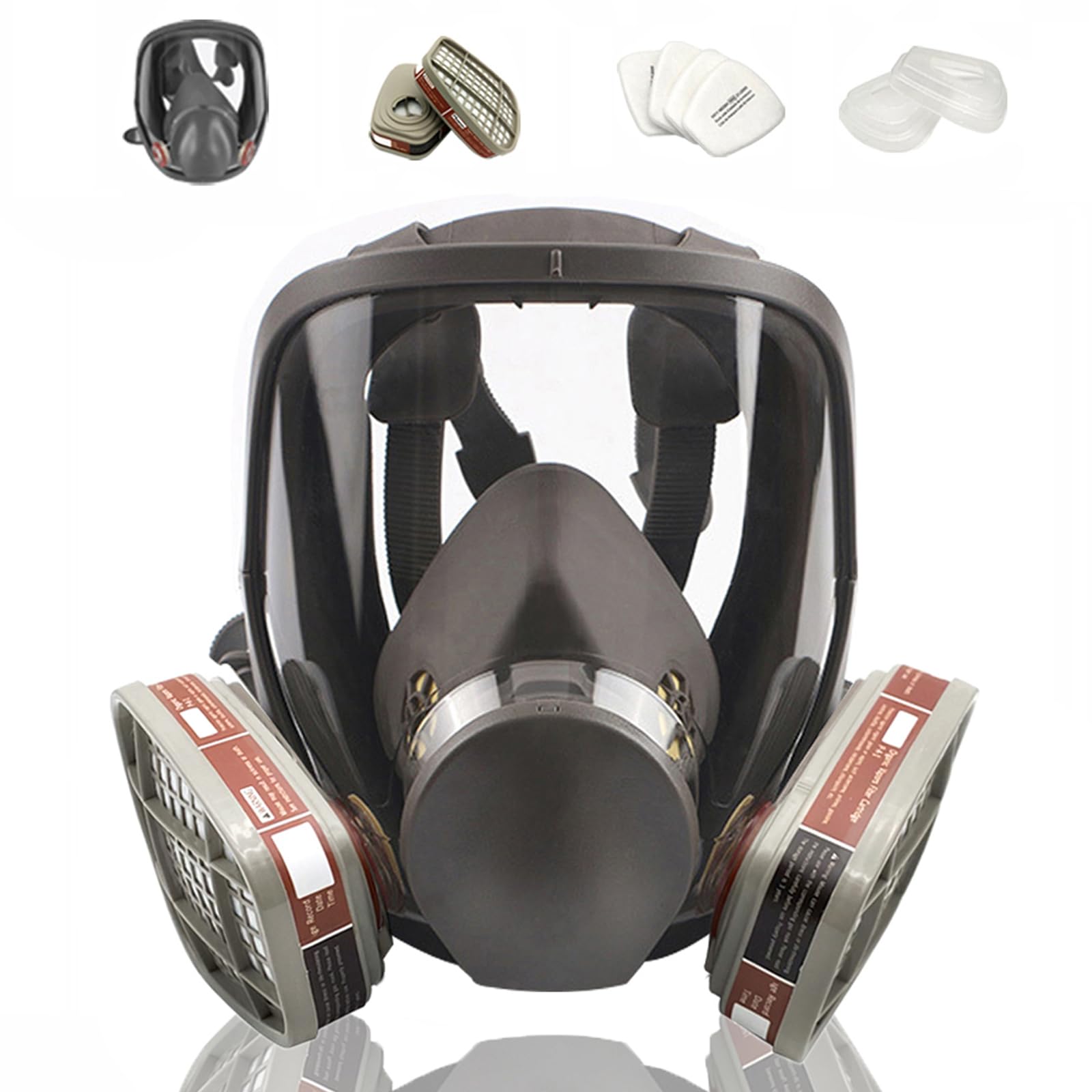 Reusable Full Facepiece, Full Face Cover Protection from Dust and Organic Vapors, Perfect for Paint, Sanding, Polishing, Spraying and Other Work