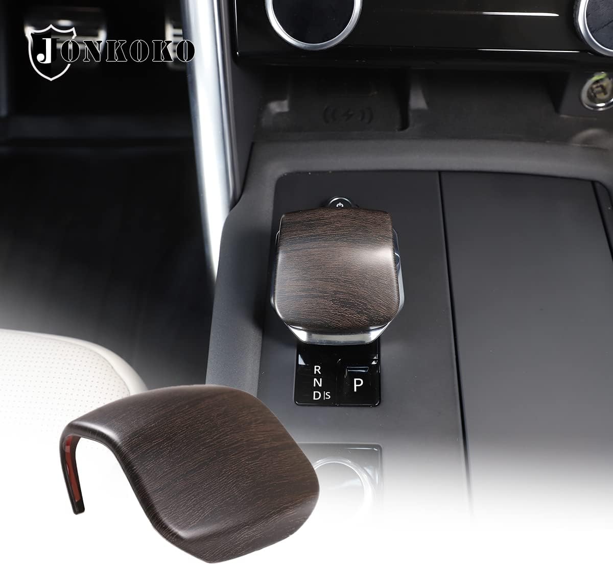 YIWANG ABS Car Center Gear Shift Head Cover Trim for Land Rover Discovery 5 LR5 L462 2021-2022,RangeRover Velar 2021 Auto Accessories (Oak Wood Grain)